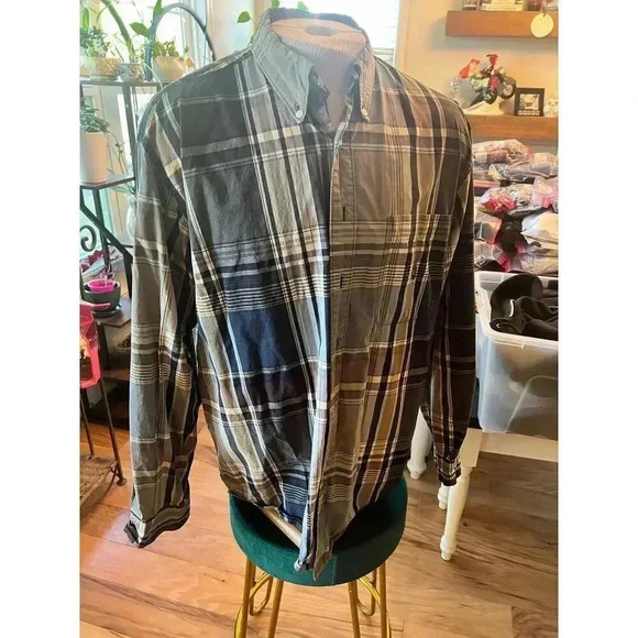 NAUTICA long sleeve plaid button up mens size large - Picture 2 of 6